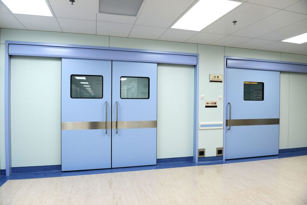 Эмнэлэгт зориулсан тугалган доторлогоотой хаалга , тугалган хаалга,цэнхэр өнгийн гүйдэг хаалга