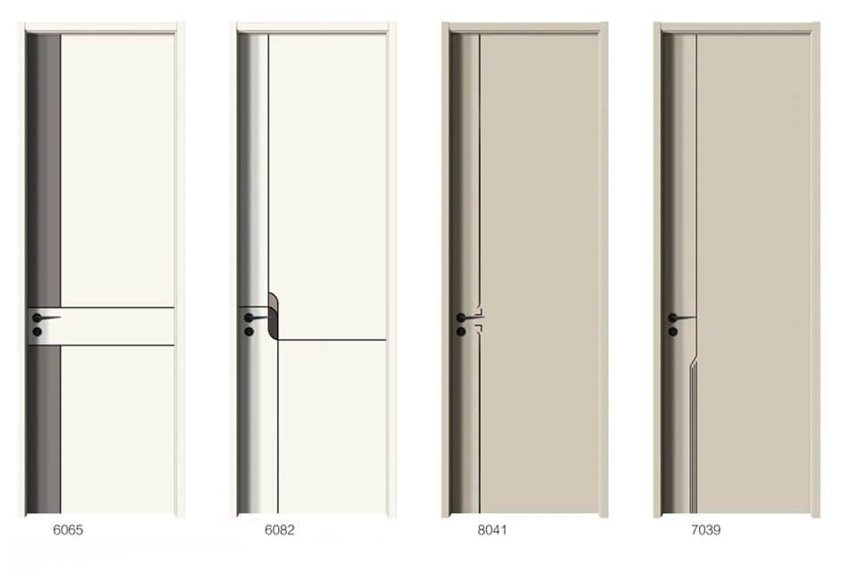 Меламин модон хаалга, Меламин бүрээстэй модон хаалга цагаан цайвар өнгийн төрлийн зураг